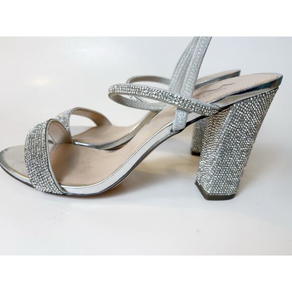 Nina Glittering Silver Block Heels - Picture 5 of 10